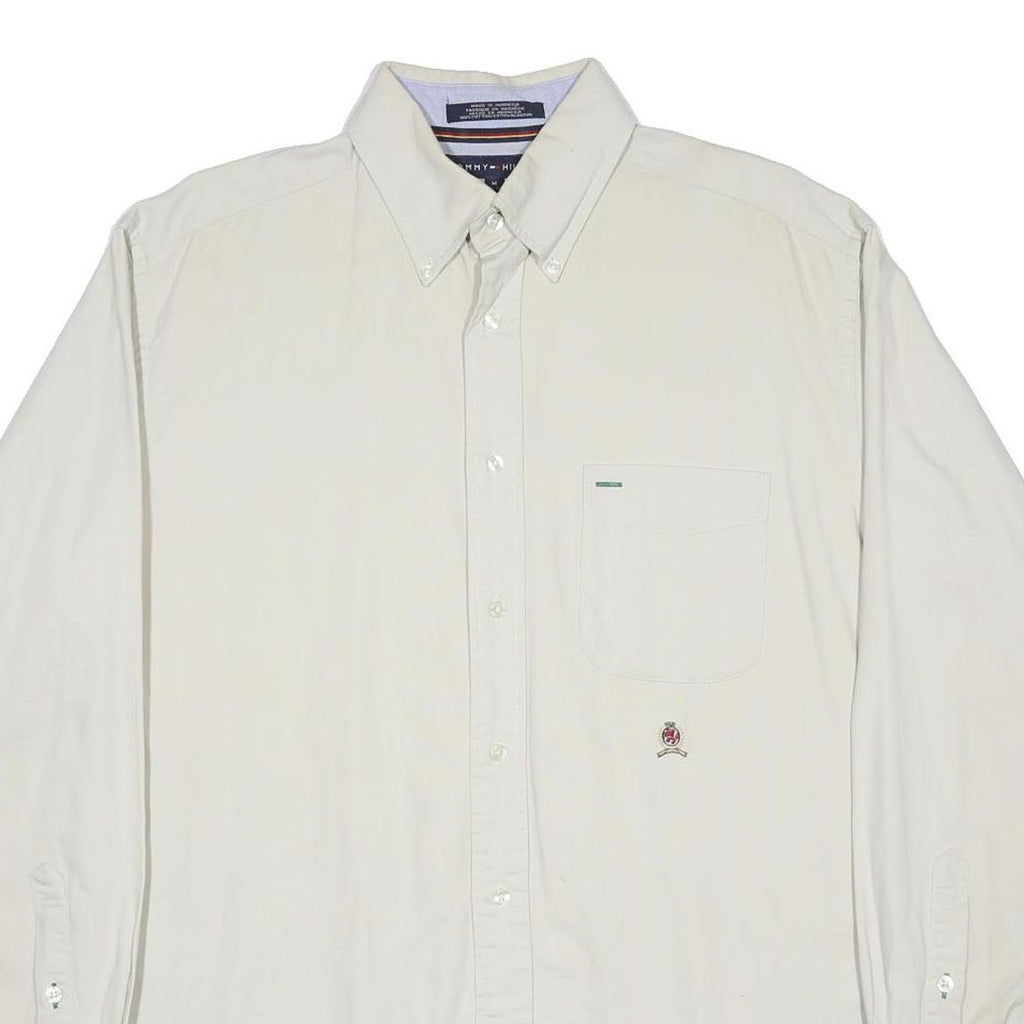 TOMMY HILFIGER Mens White Shirt M Button Down Collar Long Sleeve Classic Fit
