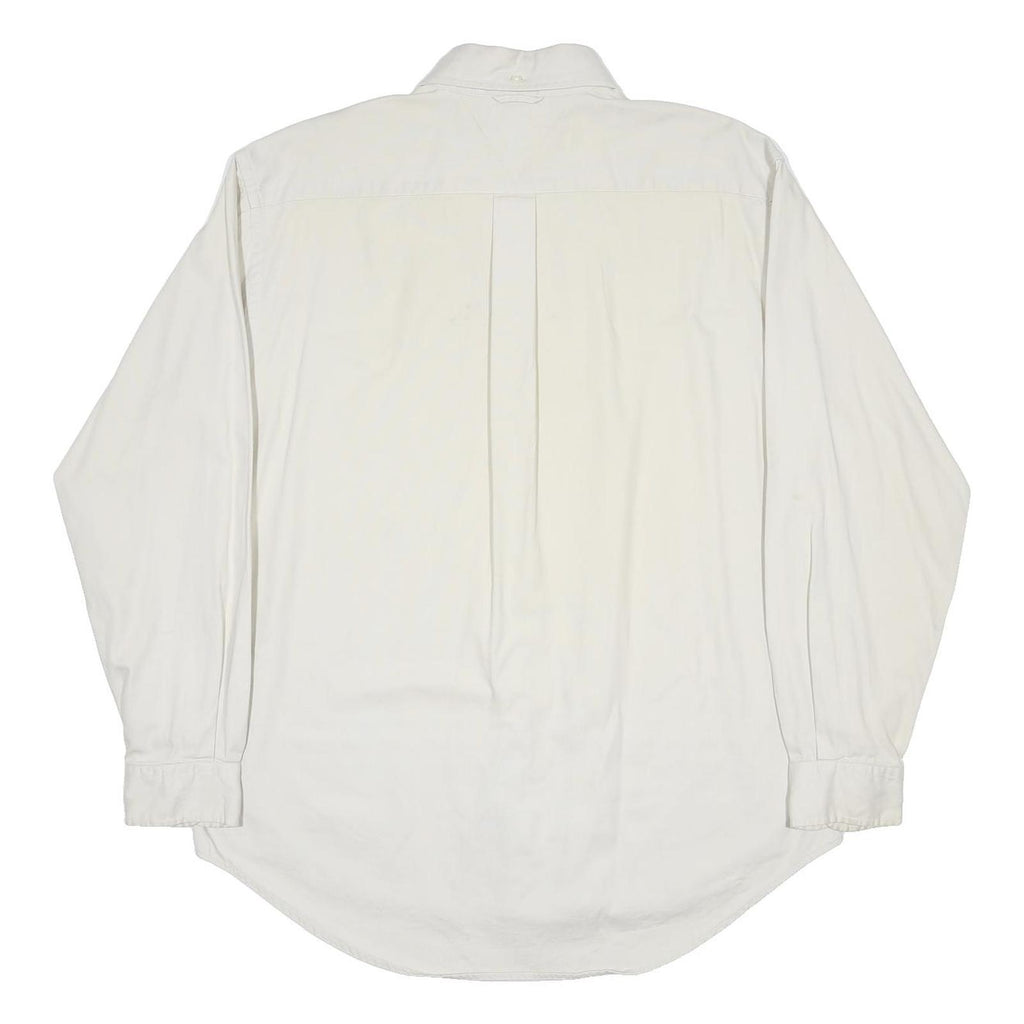 TOMMY HILFIGER Mens White Shirt M Button Down Collar Long Sleeve Classic Fit
