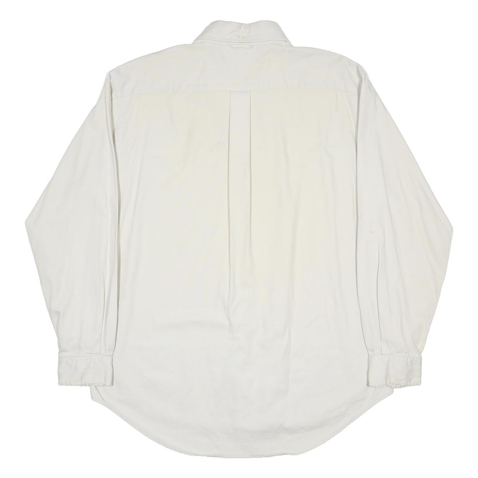 TOMMY HILFIGER Mens White Shirt M Button Down Collar Long Sleeve Classic Fit