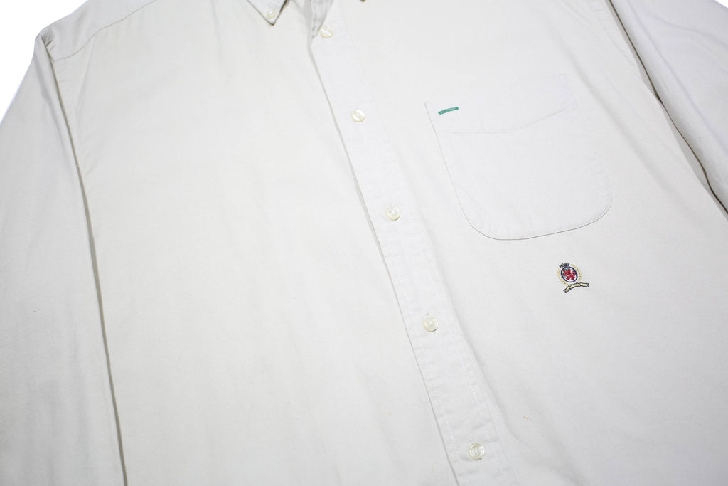 TOMMY HILFIGER Mens White Shirt M Button Down Collar Long Sleeve Classic Fit