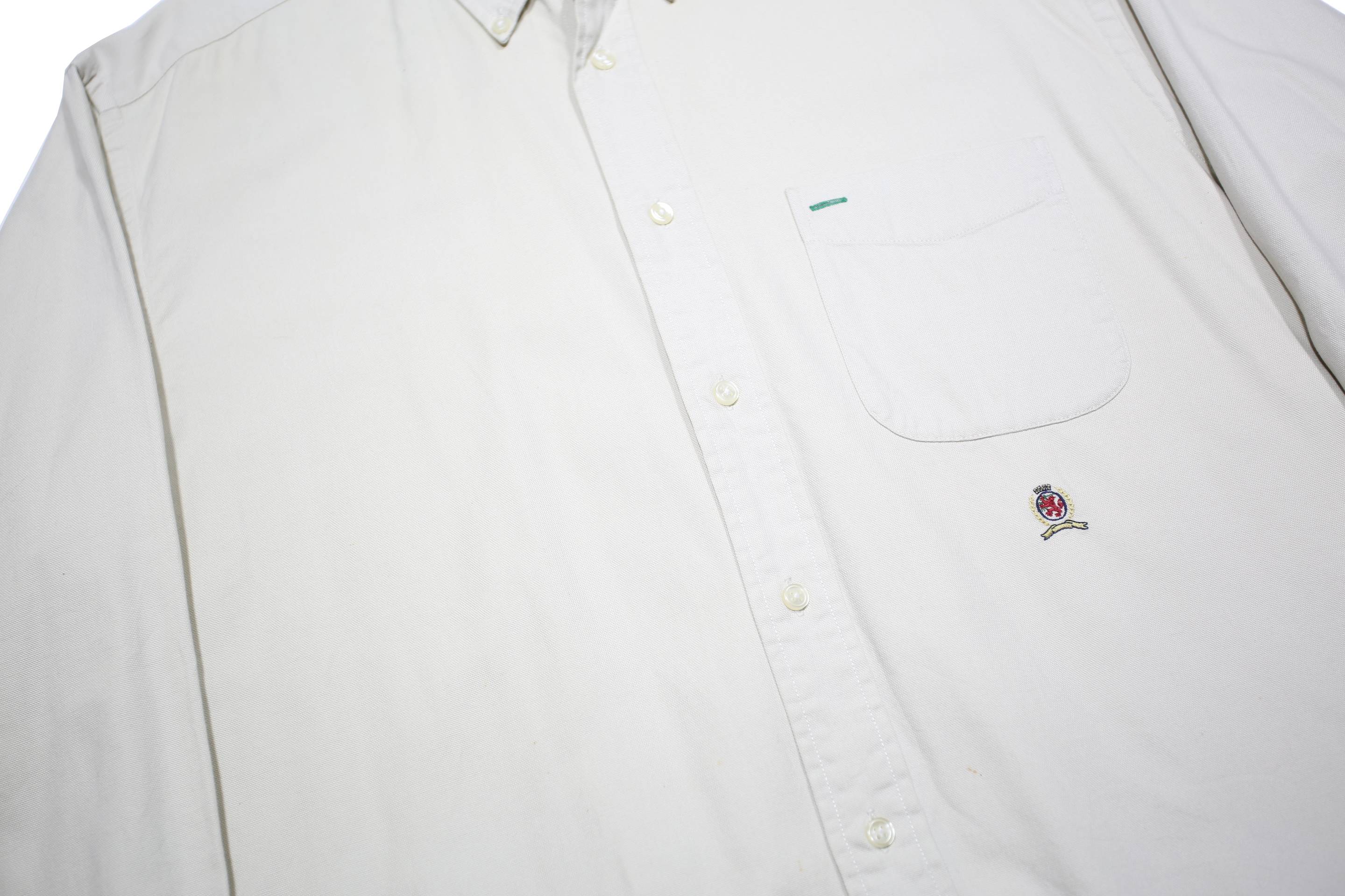 TOMMY HILFIGER Mens White Shirt M Button Down Collar Long Sleeve Classic Fit