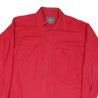 WOOLRICH Mens Red Cotton Blend Shirt XL Casual Button Up Pocketed