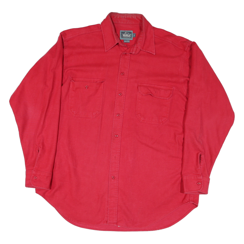 WOOLRICH Mens Red Cotton Blend Shirt XL Casual Button Up Pocketed
