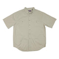 ROUNDTREE AND YORKE Mens Beige Short Sleeve Cotton Blend Shirt L Casual Button