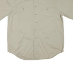 ROUNDTREE AND YORKE Mens Beige Short Sleeve Cotton Blend Shirt L Casual Button