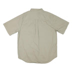 ROUNDTREE AND YORKE Mens Beige Short Sleeve Cotton Blend Shirt L Casual Button