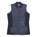 ANNA ROSE Womens Navy Quilted Acrylic Jacket S Zip Pockets Sleeveless Stylish