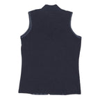 ANNA ROSE Womens Navy Quilted Acrylic Jacket S Zip Pockets Sleeveless Stylish