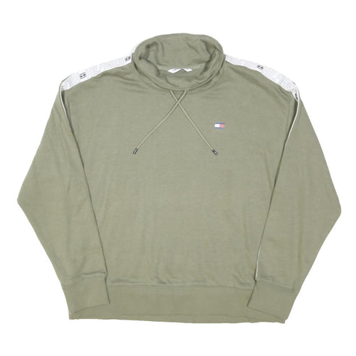 TOMMY HILFIGER Womens Green Crew Neck L Cotton Blend Sweatshirt Casual Pullover