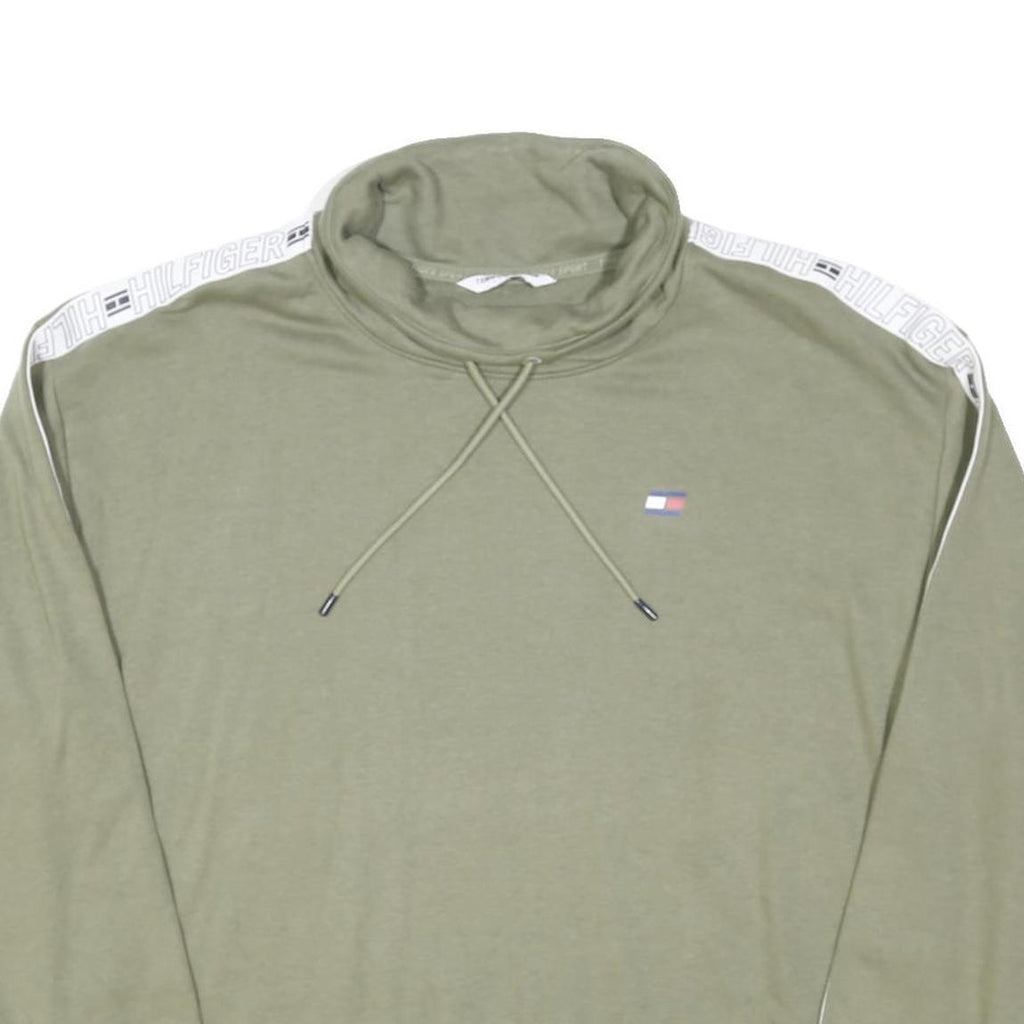 TOMMY HILFIGER Womens Green Crew Neck L Cotton Blend Sweatshirt Casual Pullover