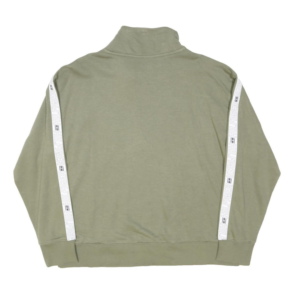 TOMMY HILFIGER Womens Green Crew Neck L Cotton Blend Sweatshirt Casual Pullover