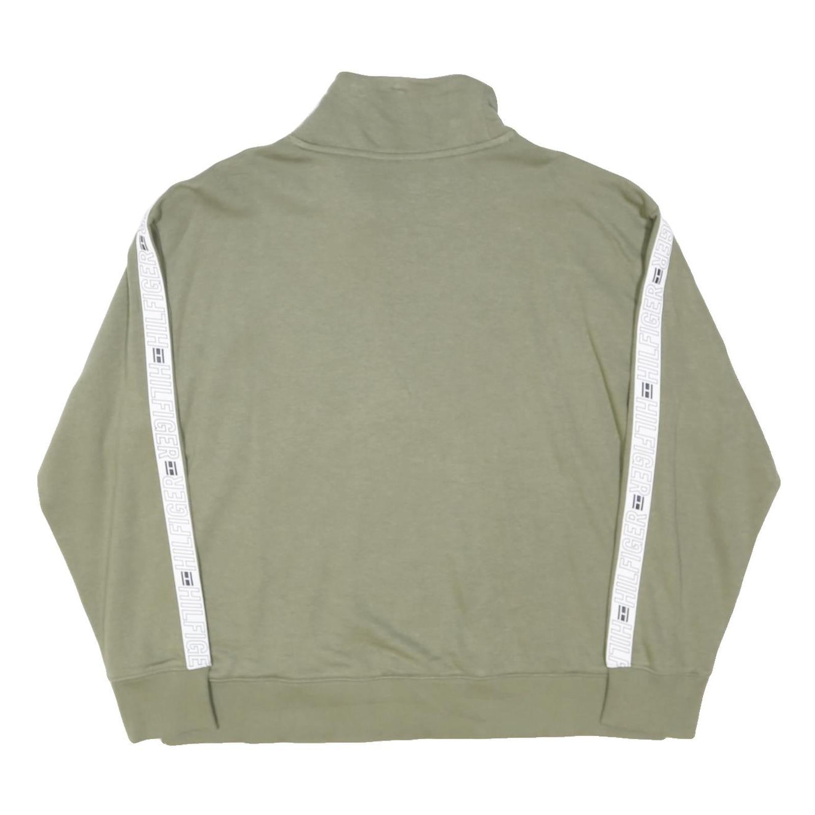 TOMMY HILFIGER Womens Green Crew Neck L Cotton Blend Sweatshirt Casual Pullover
