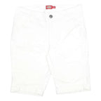 DICKIES Womens White Casual Cotton Blend Cargo Shorts S W27 Workwear