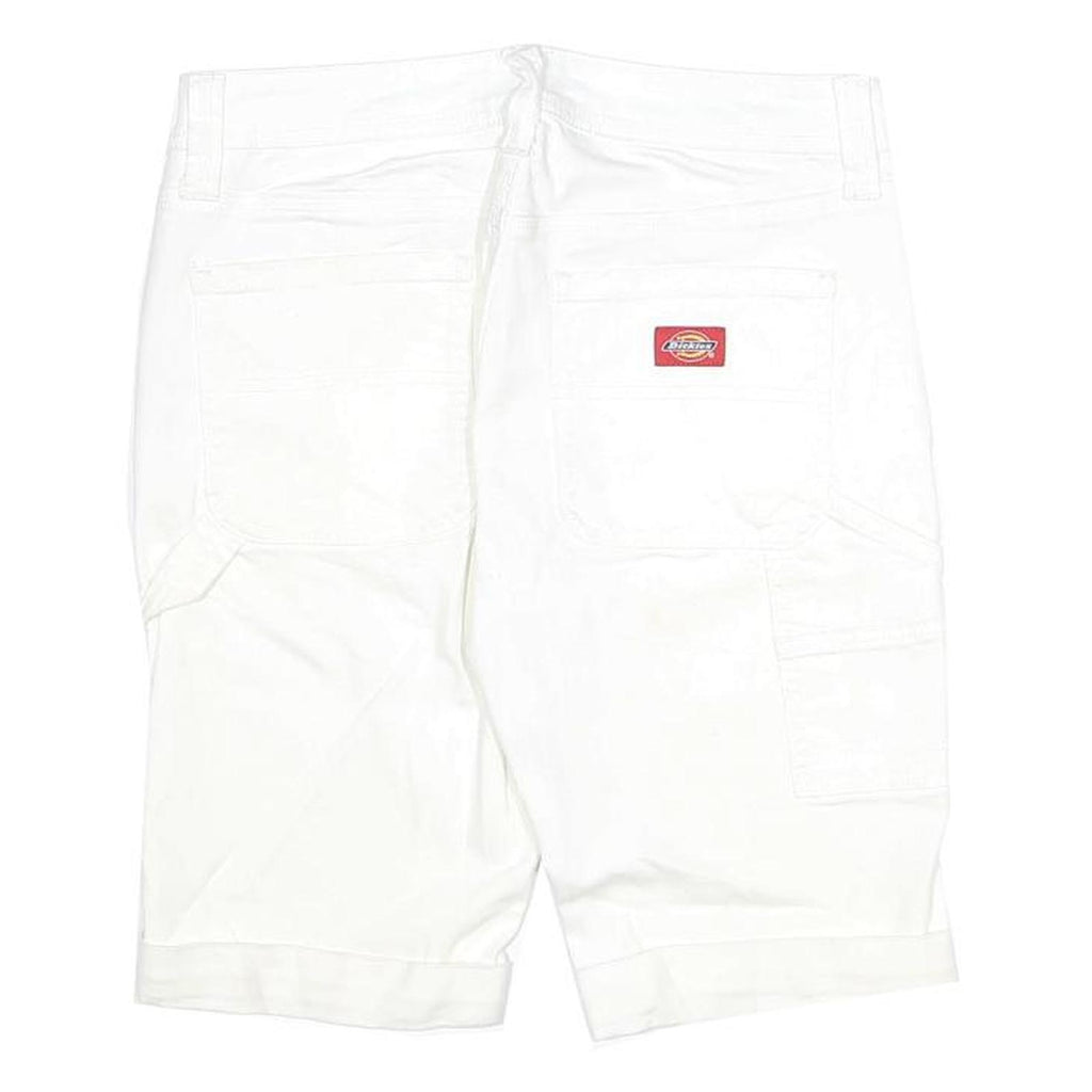 DICKIES Womens White Casual Cotton Blend Cargo Shorts S W27 Workwear