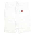 DICKIES Womens White Casual Cotton Blend Cargo Shorts S W27 Workwear