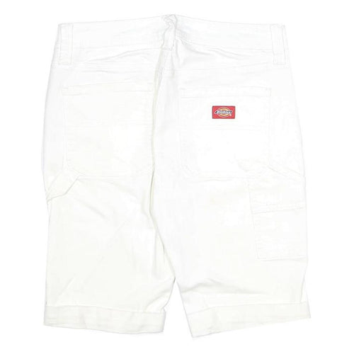 DICKIES Womens White Casual Cotton Blend Cargo Shorts S W27 Workwear