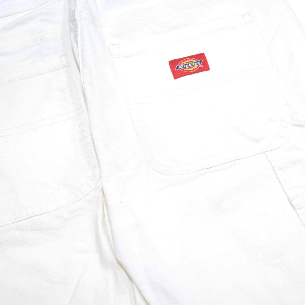 DICKIES Womens White Casual Cotton Blend Cargo Shorts S W27 Workwear