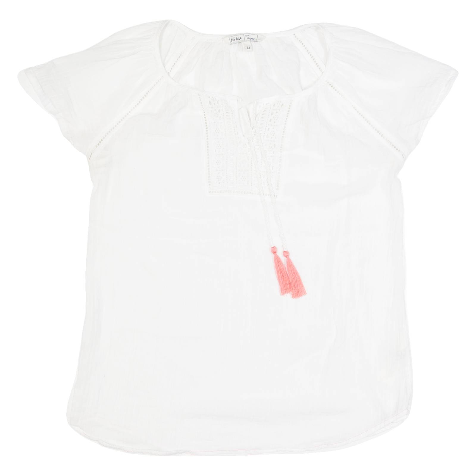 FAT FACE Womens Top White V-Neck UK 12
