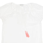 FAT FACE Womens Top White V-Neck UK 12