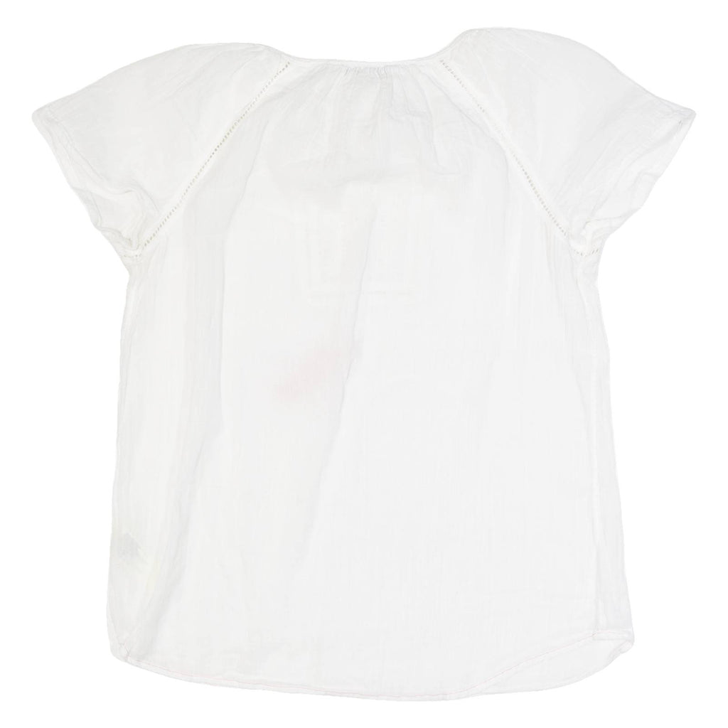 FAT FACE Womens Top White V-Neck UK 12