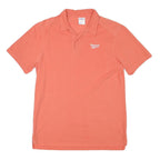 REEBOK Mens Coral Orange Polo Shirt M Cotton Blend Short Sleeve Plain Casual