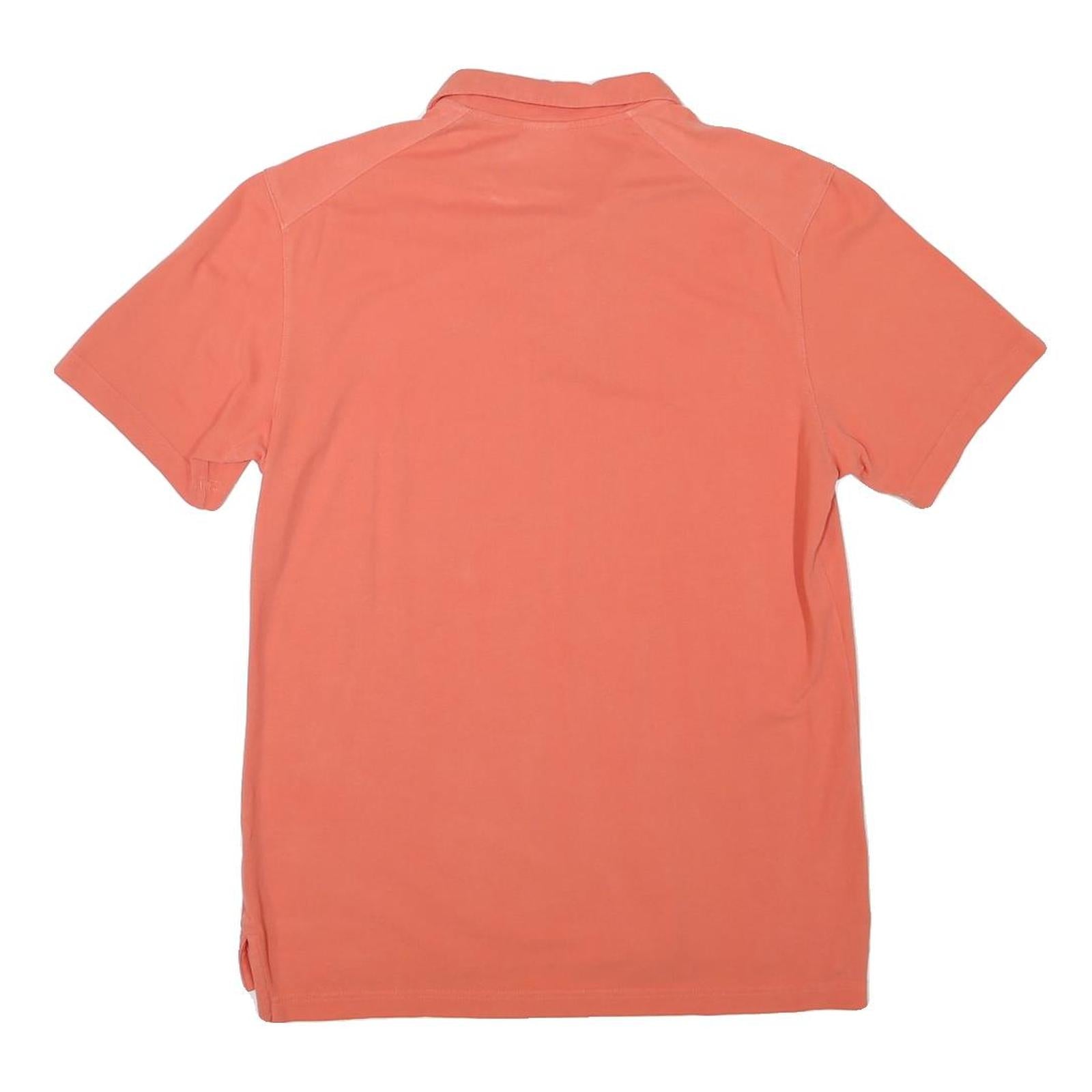 REEBOK Mens Coral Orange Polo Shirt M Cotton Blend Short Sleeve Plain Casual