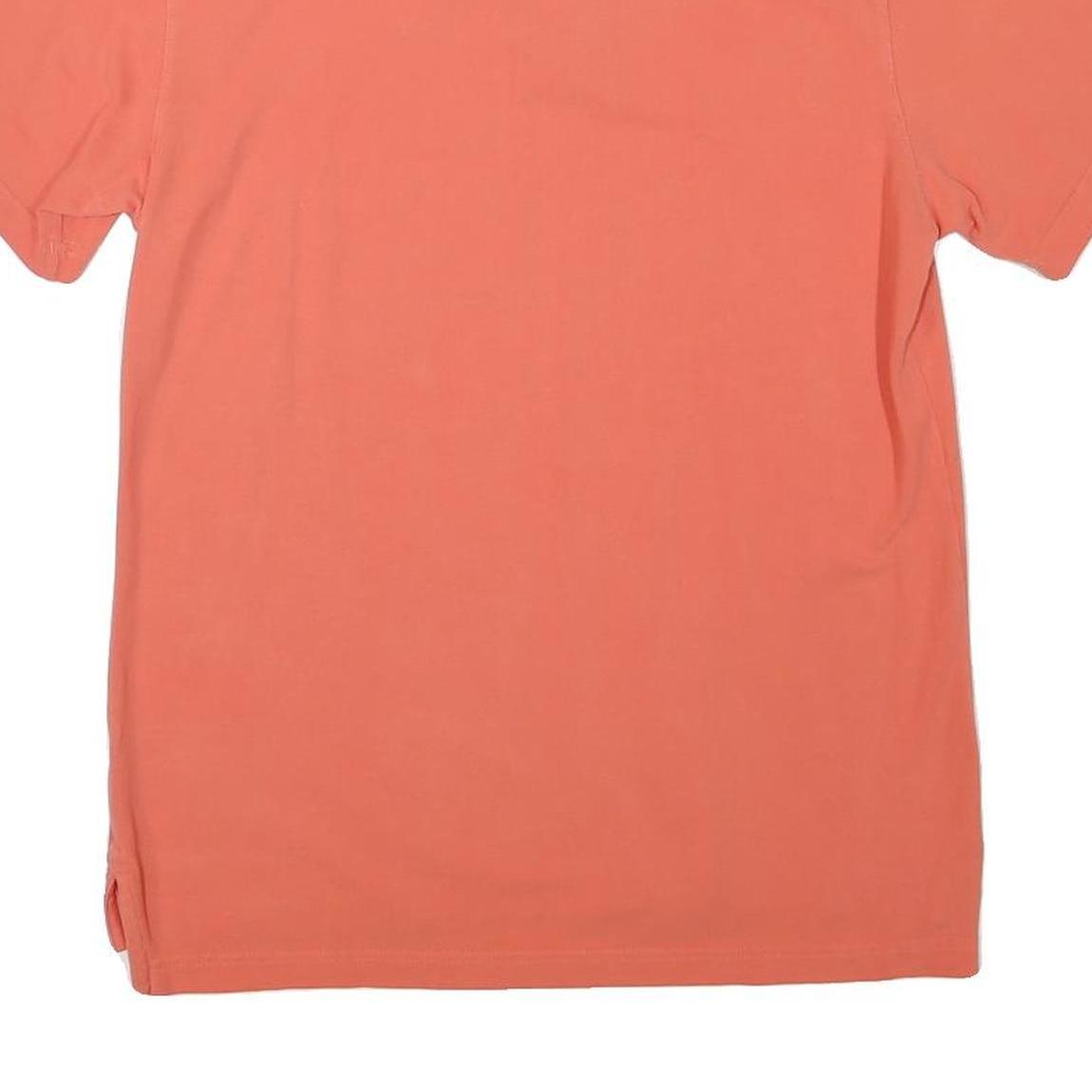 REEBOK Mens Coral Orange Polo Shirt M Cotton Blend Short Sleeve Plain Casual