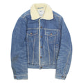 SANTEE STREET Mens Sherpa Lined Denim Jacket Blue 90s S