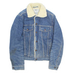 SANTEE STREET Mens Sherpa Lined Denim Jacket Blue 90s S