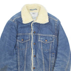 SANTEE STREET Mens Sherpa Lined Denim Jacket Blue 90s S