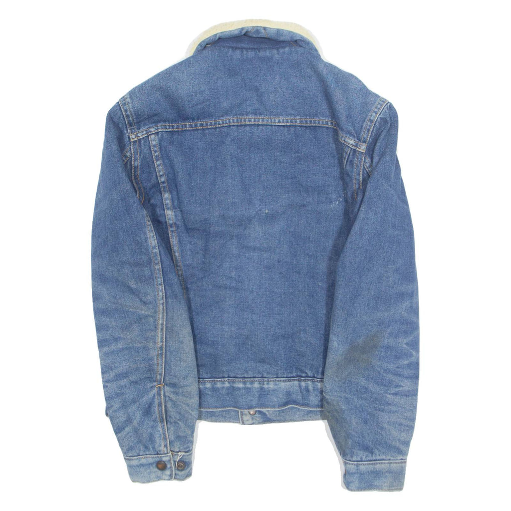SANTEE STREET Mens Sherpa Lined Denim Jacket Blue 90s S