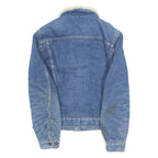 SANTEE STREET Mens Sherpa Lined Denim Jacket Blue 90s S