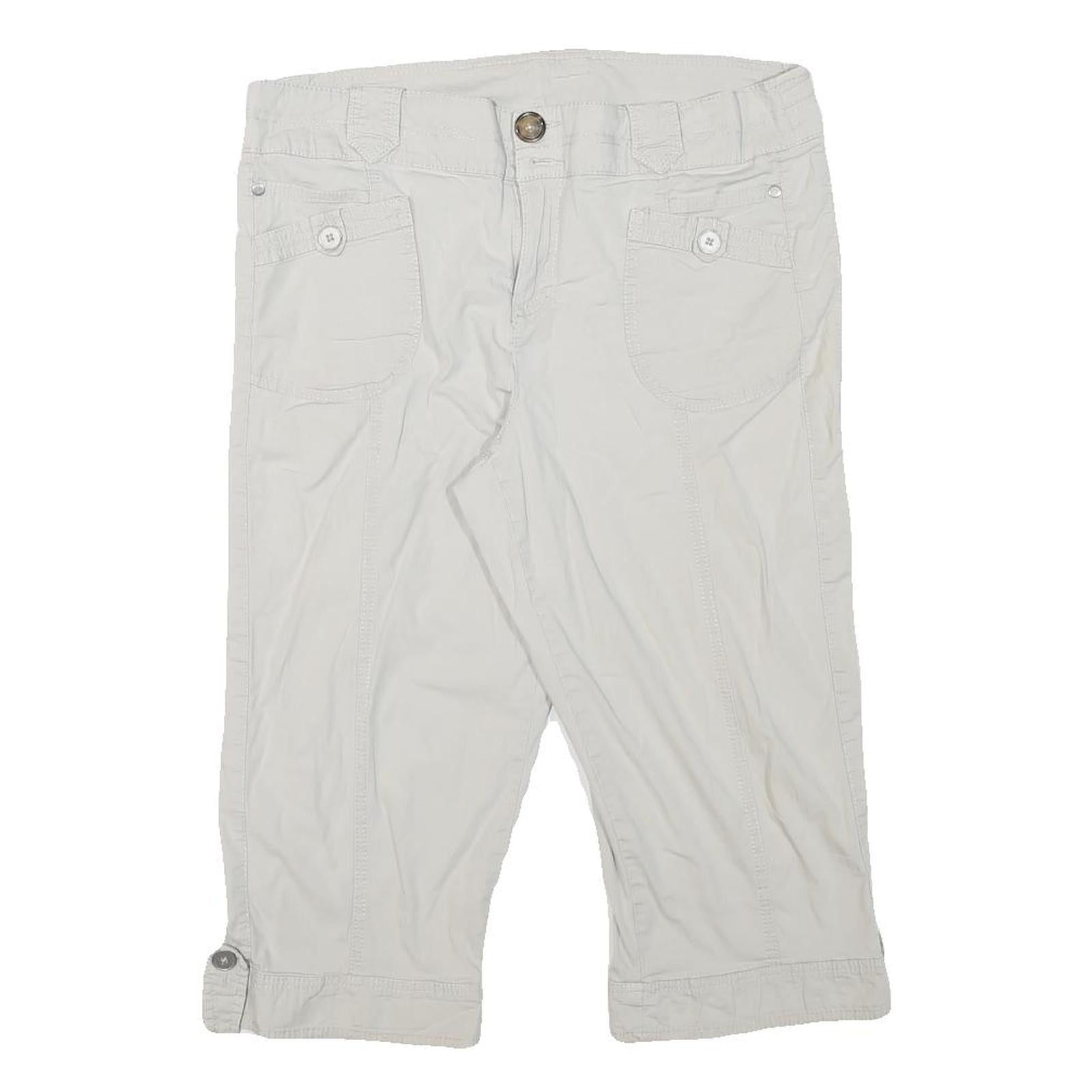 STLE AND CO Womens Shorts White Casual L W34 Button Pocket Cotton Blend