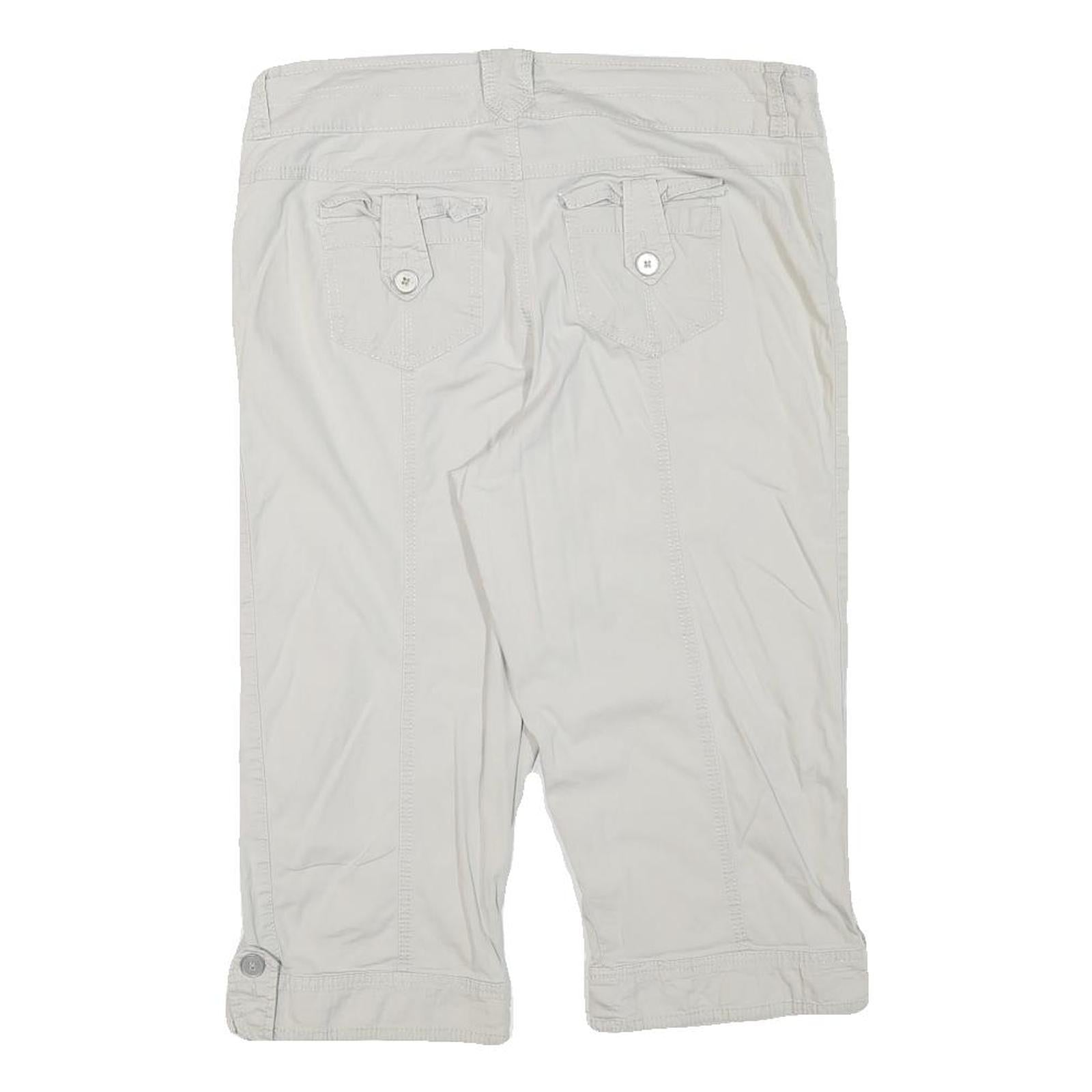 STLE AND CO Womens Shorts White Casual L W34 Button Pocket Cotton Blend