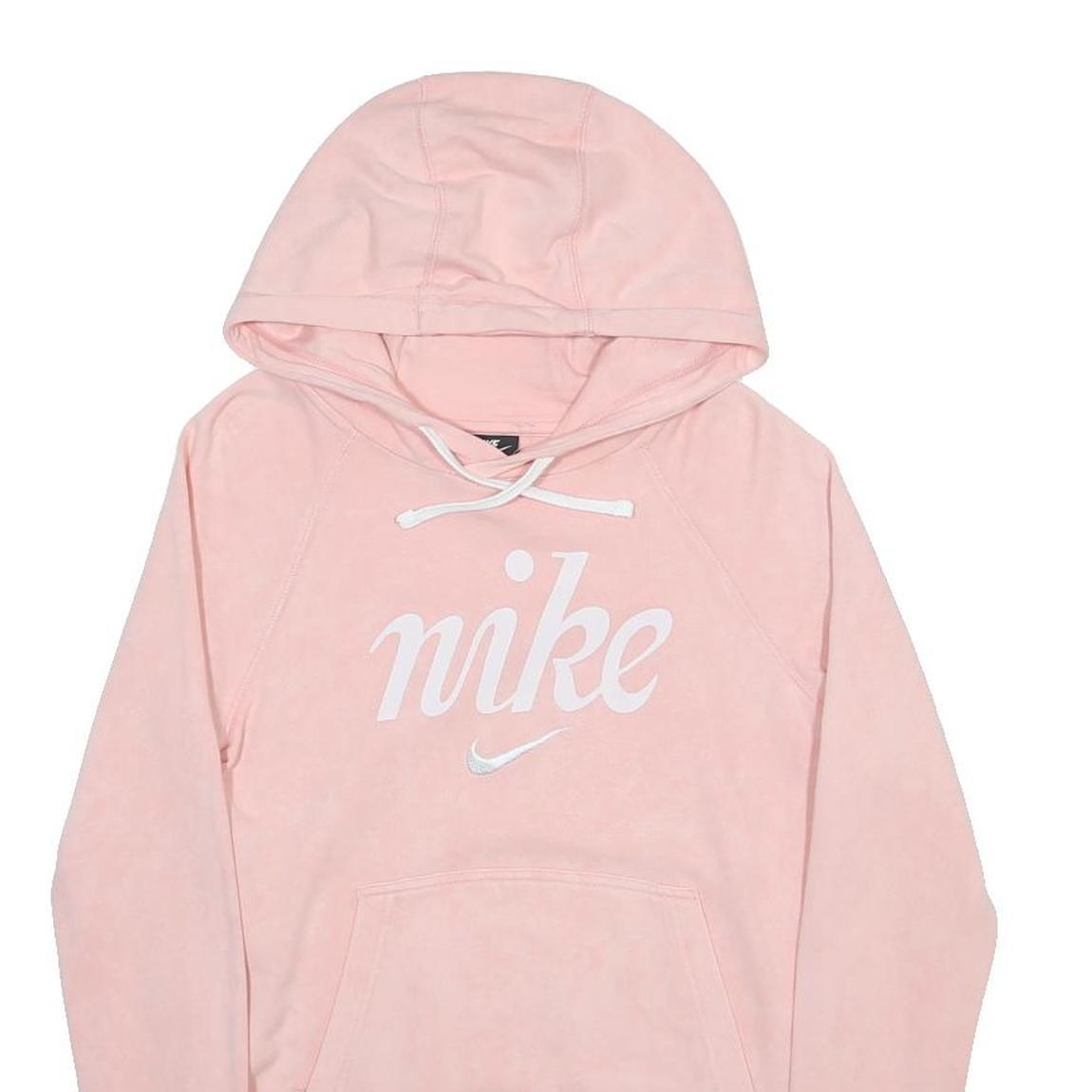 NIKE Womens Pink Hoodie XS Cotton Blend Casual Pullover Comfort Sweatshirt