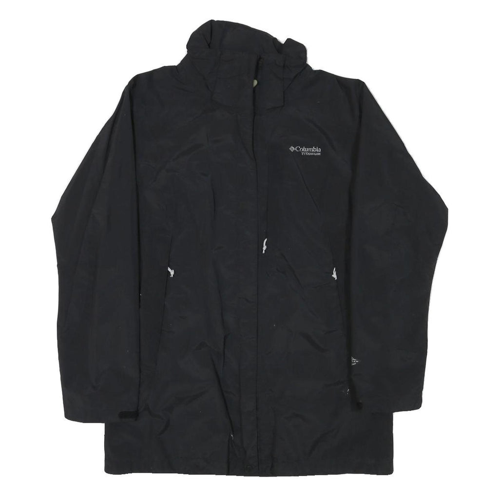 COLUMBIA Womens Black Outdoor Jacket M Polyester Blend Zip Plain