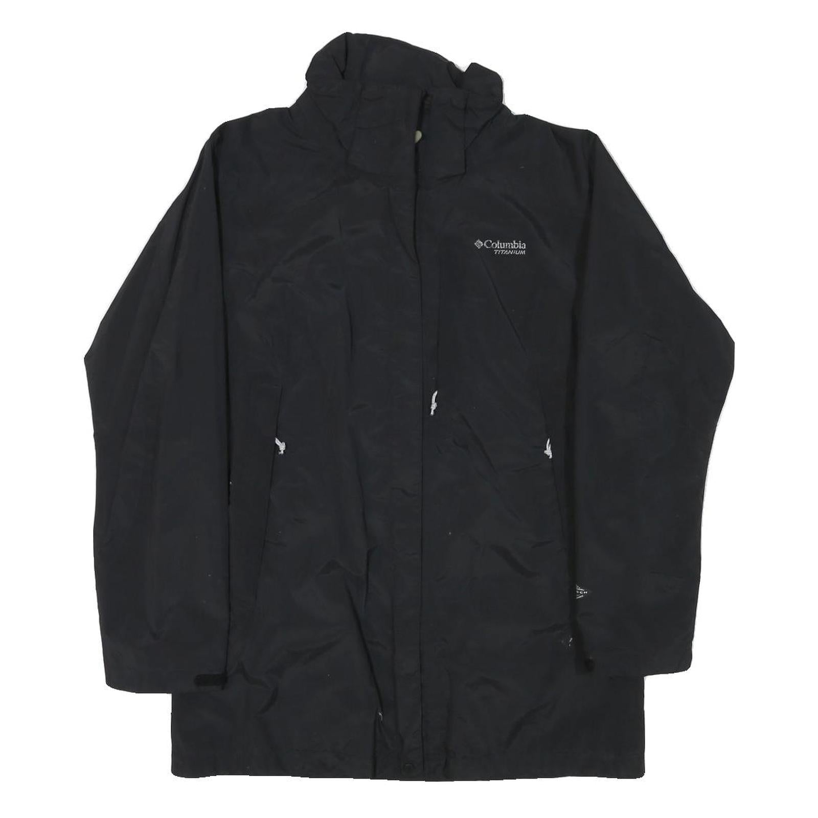 COLUMBIA Womens Black Outdoor Jacket M Polyester Blend Zip Plain