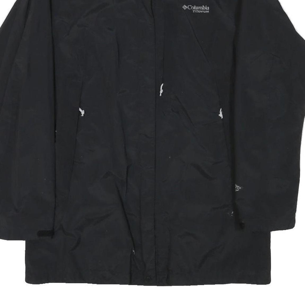 COLUMBIA Womens Black Outdoor Jacket M Polyester Blend Zip Plain