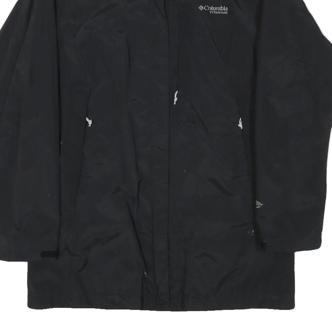 COLUMBIA Womens Black Outdoor Jacket M Polyester Blend Zip Plain
