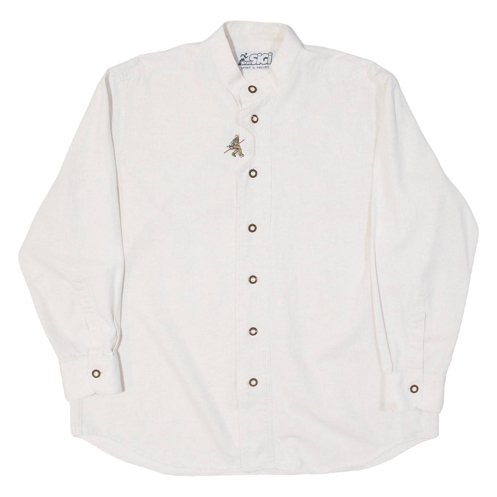 SIGI Mens Plain Shirt Beige Long Sleeve XL