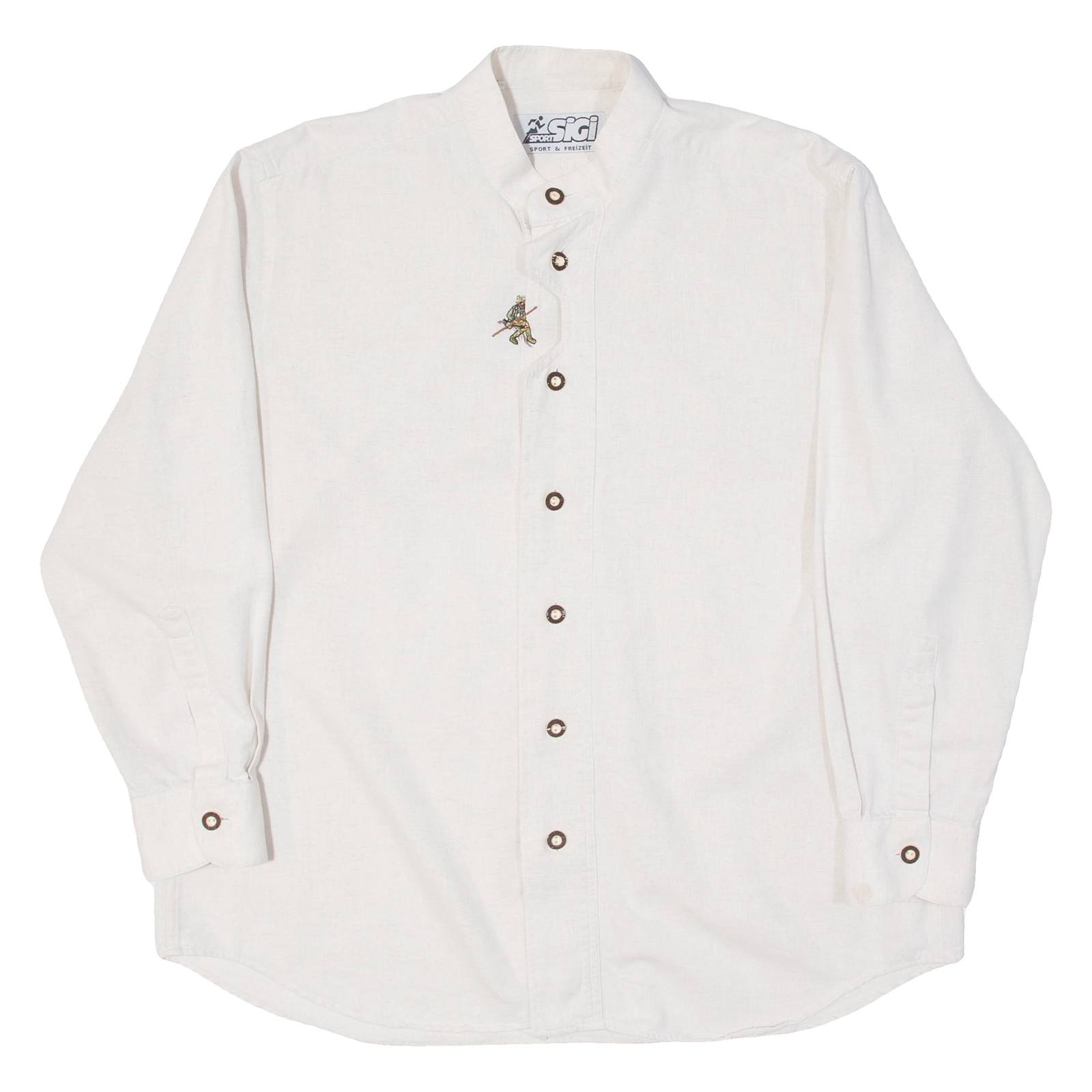 SIGI Mens Plain Shirt Beige Long Sleeve XL