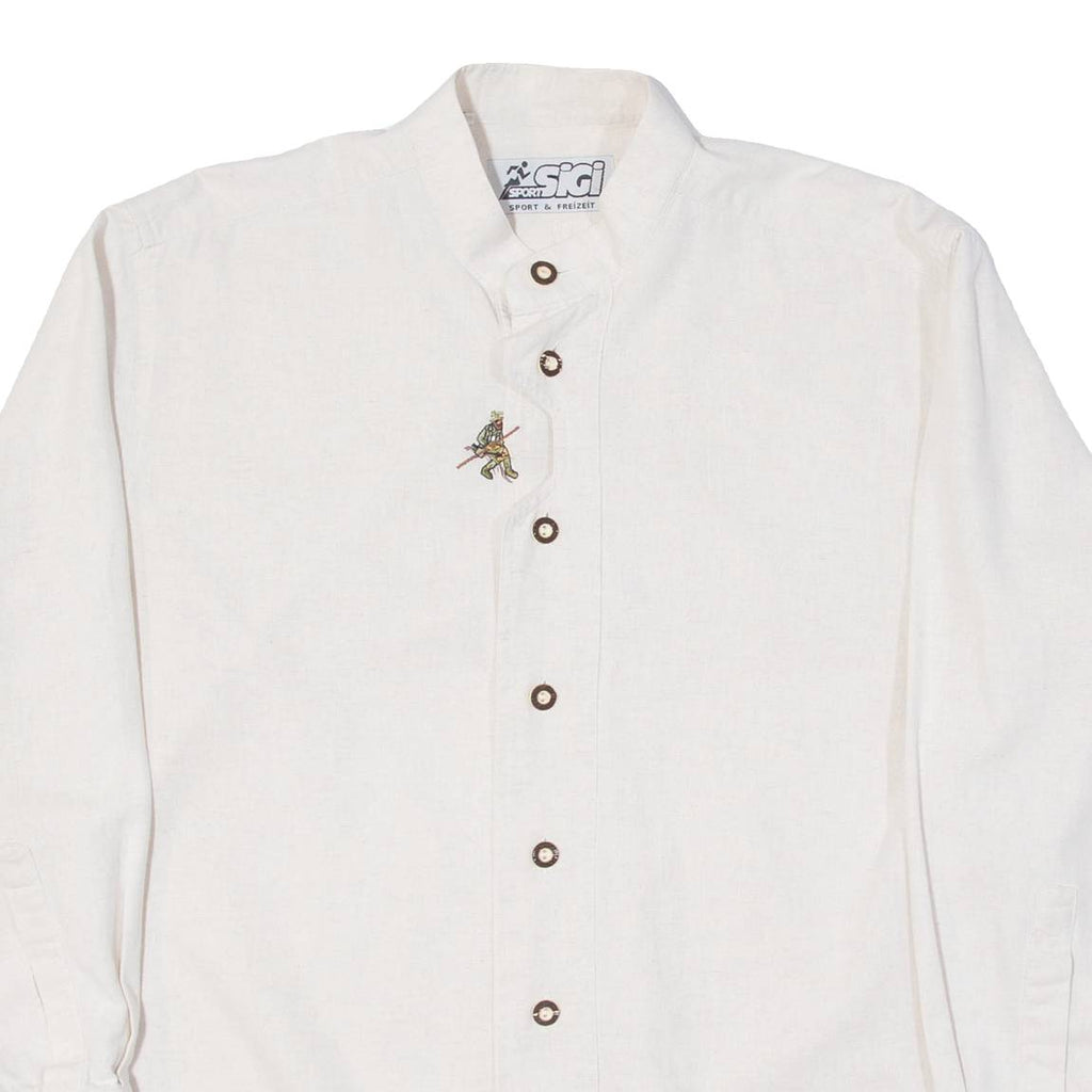 SIGI Mens Plain Shirt Beige Long Sleeve XL