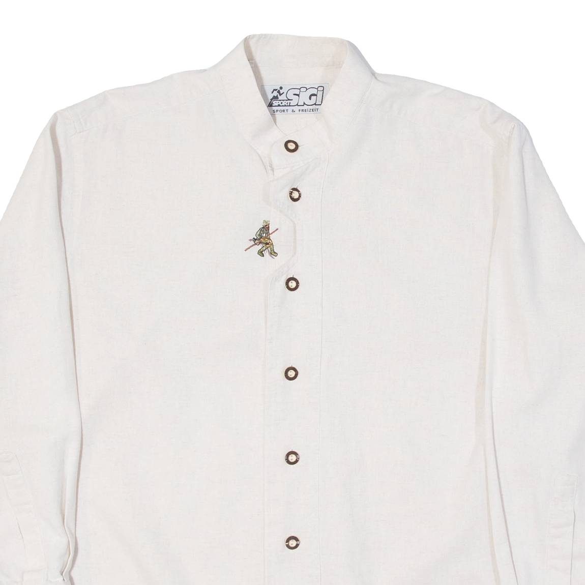 SIGI Mens Plain Shirt Beige Long Sleeve XL