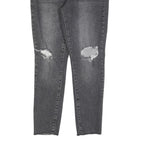 LEVI'S 721 Womens Jeans Black Slim Skinny Denim Medium W30 L30 Ripped Detail