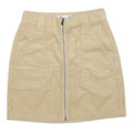 HOLLISTER Womens Beige Cotton Mini Skirt Zip Front Pockets Casual Summer