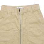 HOLLISTER Womens Beige Cotton Mini Skirt Zip Front Pockets Casual Summer