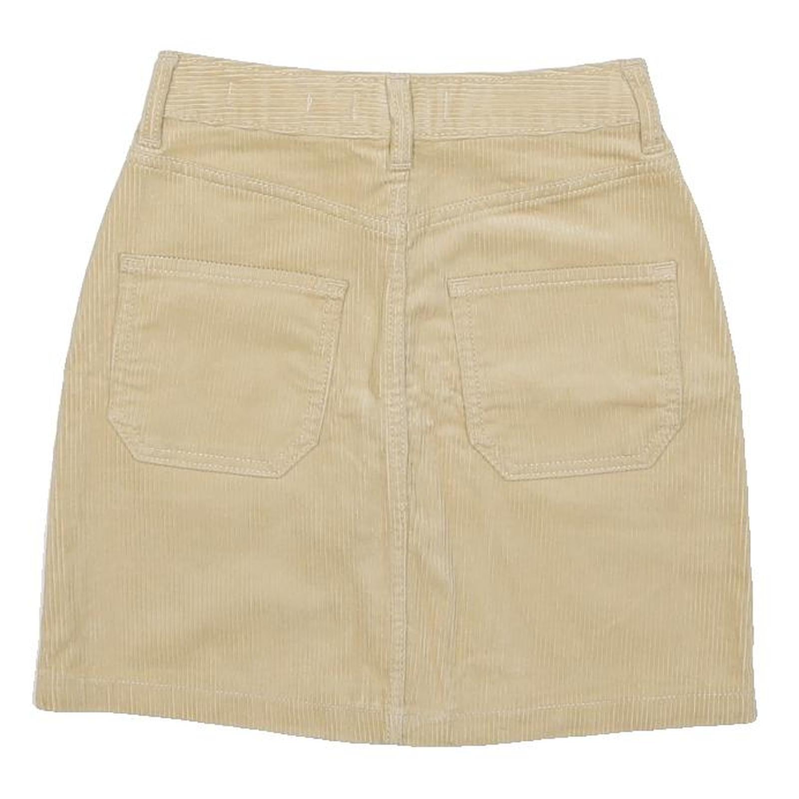 HOLLISTER Womens Beige Cotton Mini Skirt Zip Front Pockets Casual Summer