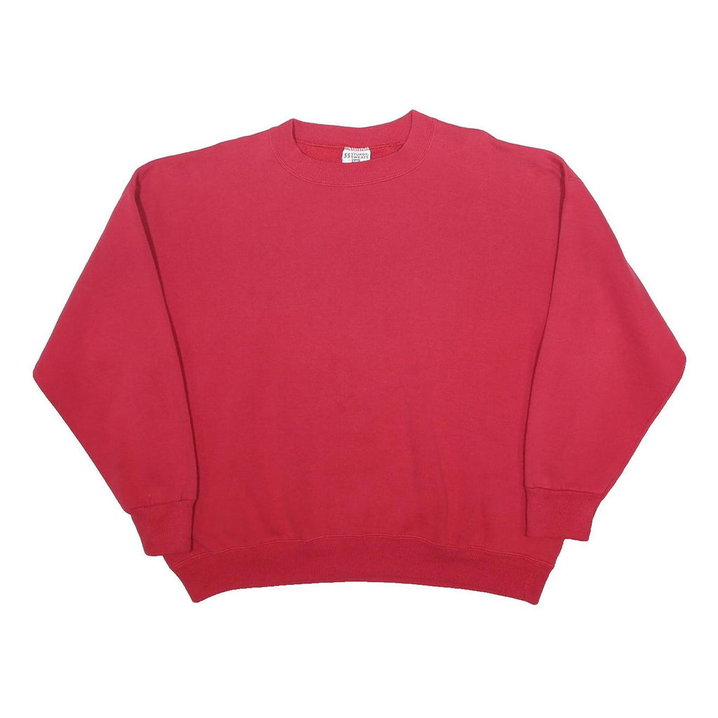 LEE Womens Red Crew Neck XL Plain Cotton Blend Sweatshirt Casual Pullover