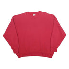 LEE Womens Red Crew Neck XL Plain Cotton Blend Sweatshirt Casual Pullover