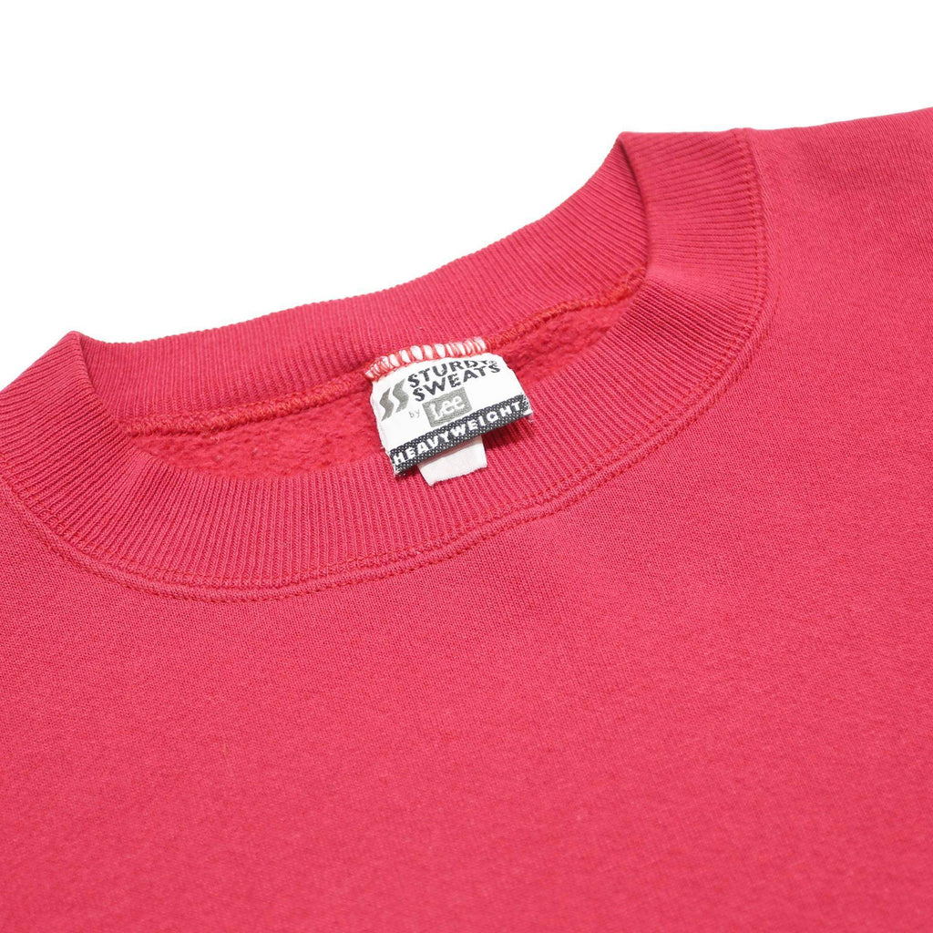 LEE Womens Red Crew Neck XL Plain Cotton Blend Sweatshirt Casual Pullover